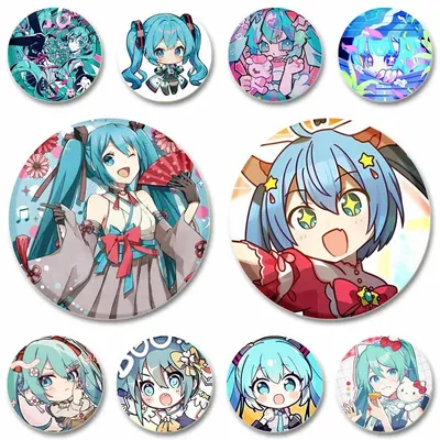 Project SEKAI Htsune Miko Button Pins Anime Figure Badge Virtual Singer Cartoon Brooch Accessories