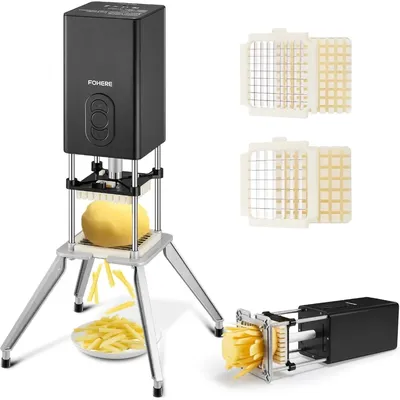 Electric French Fry Cutter for Potato,Dicer chopper Removable legs Commercial French Fries Cutter