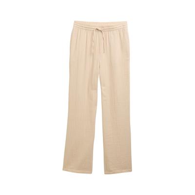 TOM TAILOR DENIM Damen Musselin Straight Hose, braun, Uni, Gr. XL Image