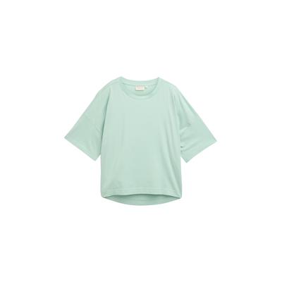 TOM TAILOR DENIM Damen Oversize T-Shirt aus Baumwolle, grün, Uni, Gr. S Image