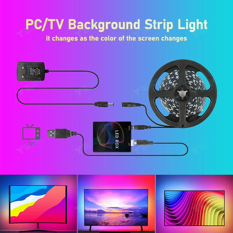 RGBIC LED Strip Immersive Computer Retroilluminazione PC/TV Monitor Schermo Sincronizzazione colore Strisce luminose Controllo software intelligente Lampade ambientali