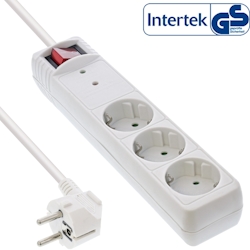InLine® Steckdosenleiste, 3-fach Schutzkontakt, ÜSS, weiß Image