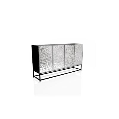 Sideboard / Kommode METALLIO 140x37x80 cm 4 Türen silber hjh LIVING Image