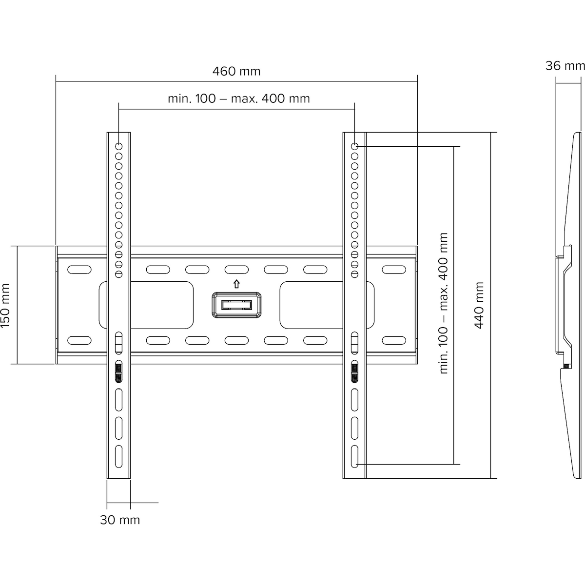 InLine® Wandhalterung für Displays, 81-140cm (32-55"), max. 75kg Image