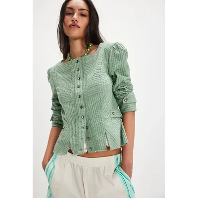 Darcy Jacket at Free People in Maine Green, Size: Medium