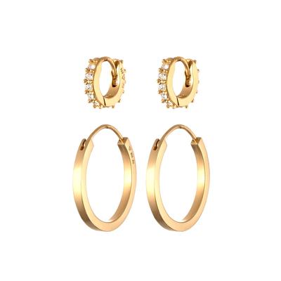 Elli - Creolen Set Glas Kristalle Weiß 925 Sterling Silber Ohrringe 1 ct Damen Image