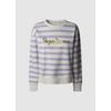 Sweatshirt PEPE JEANS "ANNA", Damen, Gr. L, 419lila, Sweatware, Obermaterial: 70% Baumwolle, 30% Polyester, gestreift, casual, regular fit, Rundhals, Langarm angesetztes Bündchen, Sweatshirts