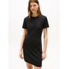 Shirtkleid TOMMY HILFIGER "NEW CODY STR SLIM SHORT DRS SS", Damen, Gr. S (36), N-Gr, schwarz, Jersey, Obermaterial: 100% Baumwolle, unifarben, casual, slim fit, Rundhals, Kurzarm, Kleider, mit allover Streifendessin, Logo-Flag