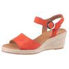 Keilsandalette GABOR "ATHEN", Damen, Gr. 38, orange, Ziegenveloursleder, unifarben, klassisch, Schuhe, Sommerschuh, Riemchensandale, mit Klettverschluss, G-Weite