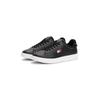 Sneaker TOMMY JEANS "ARCHIVE '98", Herren, Gr. 43, schwarz, Nappaleder, unifarben, sportlich, Schuhe, Freizeitschuh, Streetwear, Halbschuh, Schnürer mit Logoflagge