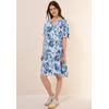 Midikleid CECIL, Damen, Gr. S (38), US-Größen, weiß (vanilleweiß), Stoff, 100% Viskose , gemustert, casual, comfort fit wadenlang, Rundhals, Kurzarm Bündchen, Kleider, mit Volant