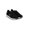 Sneaker CALVIN KLEIN JEANS "RETRO RUNNER LACE UP NY-SU", Herren, Gr. 43, schwarz-weiß (schwarz, weiß), Leder, unifarben mit Farbeinsatz, sportlich, Schuhe, Freizeitschuh, Halbschuh, Schnürschuh mit seitlichem CK-Logo