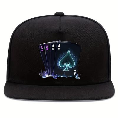 TEMU 1pc 4 A Printed Unisex Hip Hop Hat, Street Fashion Outdoor Sports Baseball Cap Flat Brim Hat, Adjustable Hat Image