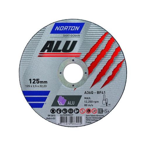 Norton - Meule à tronçonner alu - ø 125 mm - Épaisseur 1.6 mm