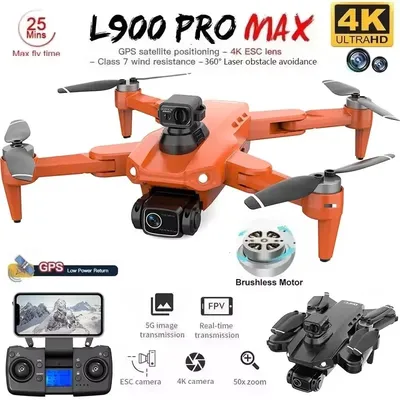 LYZRC L900 Pro MAX Drone 4K Professional HD Dual Camera GPS 5G Wifi 360° Obstacle Avoidance Brushless Foldable Quadcopter Drones