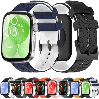 Weiches Silikonarmband für Huawei Watch Fit 3, Fußballmuster, Ersatzarmband, Huawei Watch Fit 3, Image