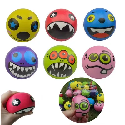 2PCS Ausdruck Weiche Bälle Spielzeug Lustige Schwamm Stress Ball Squeeze Smiley Gesicht Grimasse PU Image