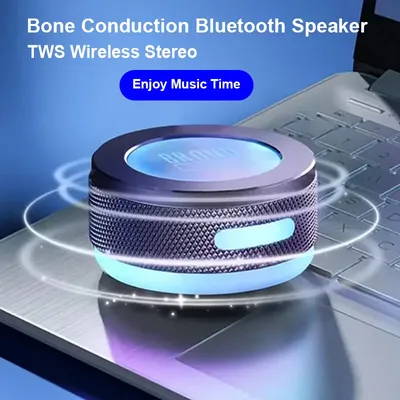 Knochenleitung Vibration Bluetooth Lautsprecher Saugnapf & Magnetische Saug Surround Sound Spieluhr RGB Atmungsaktive Licht MP3 Pla Image