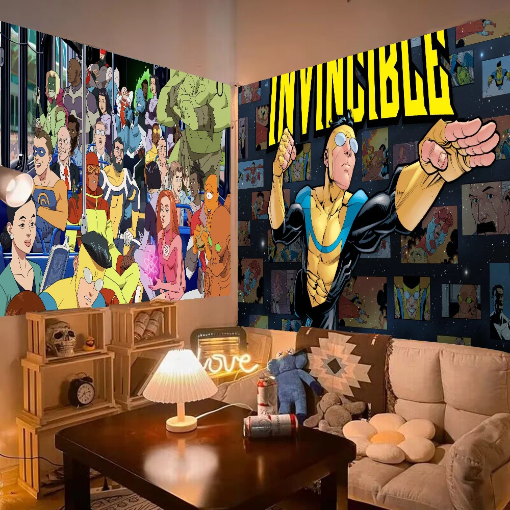 I-Invincible Cartoon Happy Birthday Banner Hintergrund für Geburtstag Banner Party Hintergrund Dekor Dekorationen Image