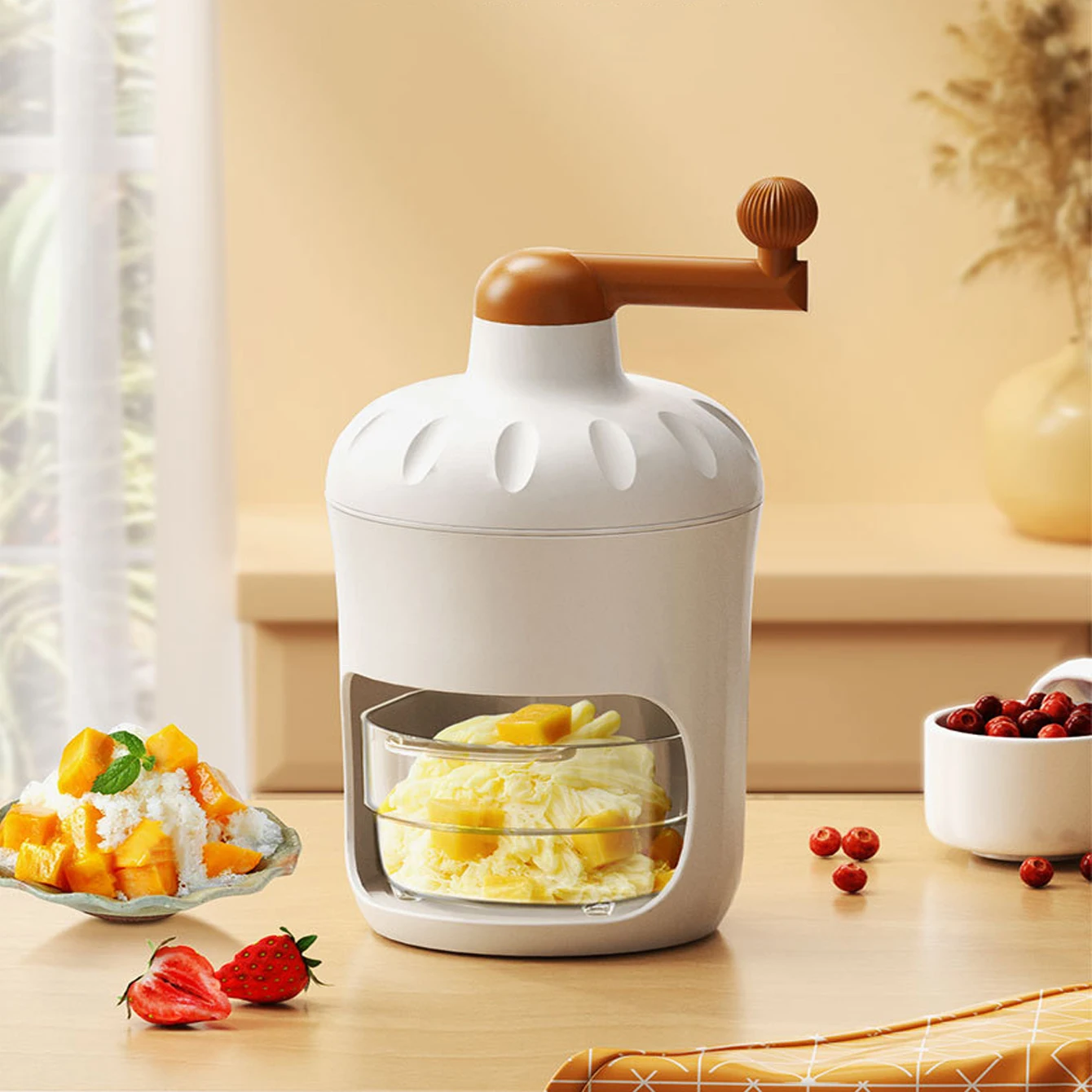 Handkurbel-Schneekegelbereiter – tragbarer Eisrasierer für zu Hause, Slushy- und rasierte Eismaschine – perfekt für Partys Image