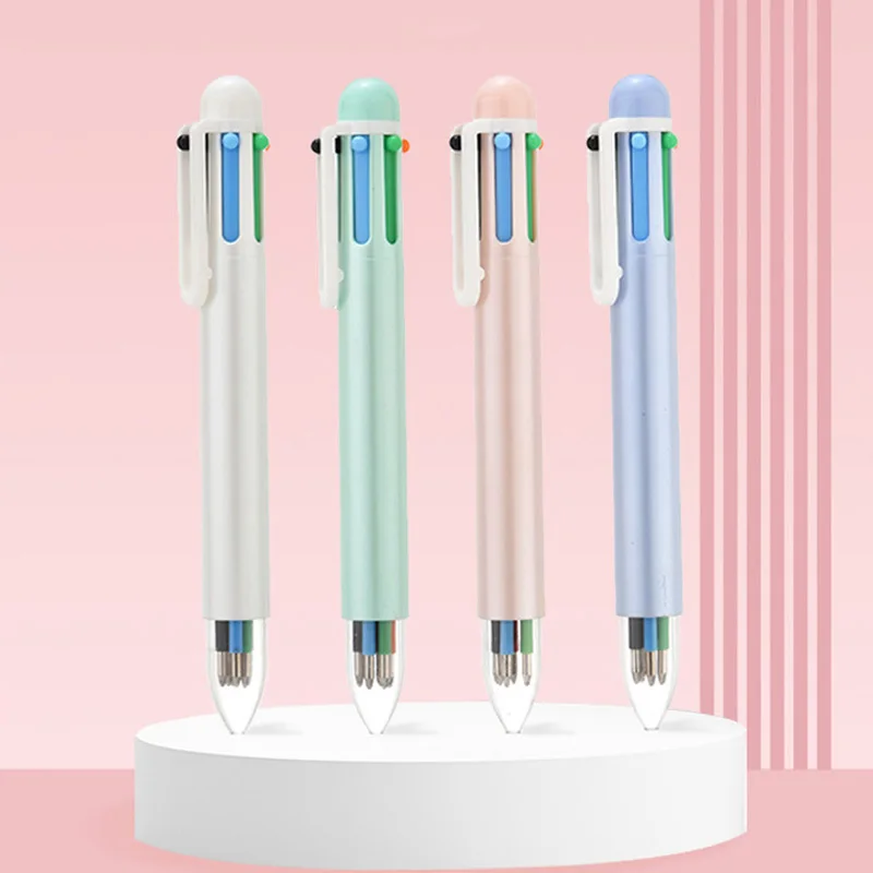 6-in-1 mehrfarbiger Kugelschreiber, rot/schwarz/grün/orange/blau/lila Tinte, 1,0 mm Schreibwaren, Schulbedarf, Gelstift Image