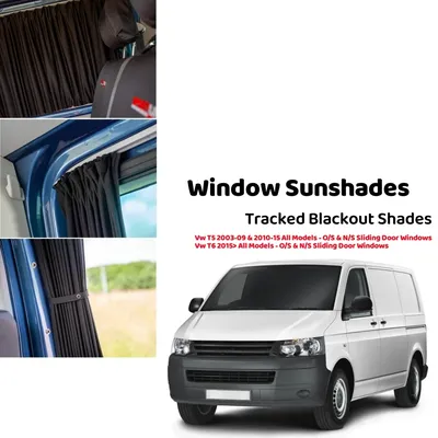 Car Blackout Fabric Sliding Door Window Curtain Aluminum Rail Type Window Sunshades For VW T5 T6 Car Protection Accessories