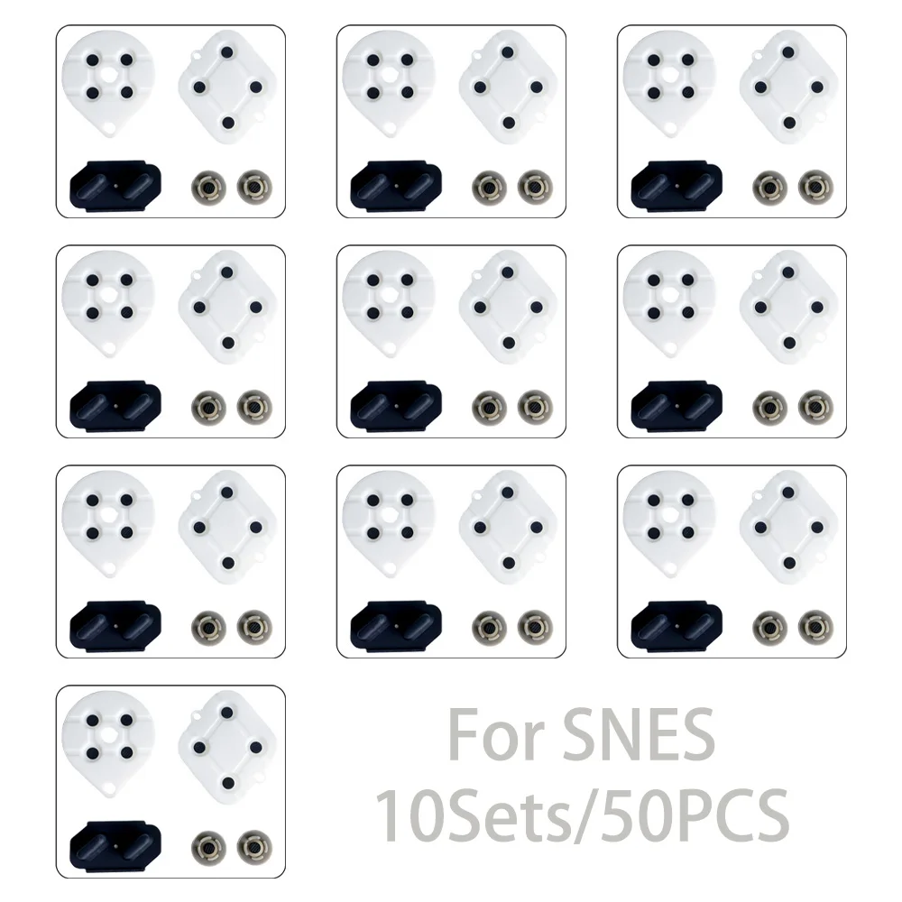 2-teiliges Reparaturteil für den leitfähigen Controller-Gummipolster für den Austausch des SNES-Gamepads Image