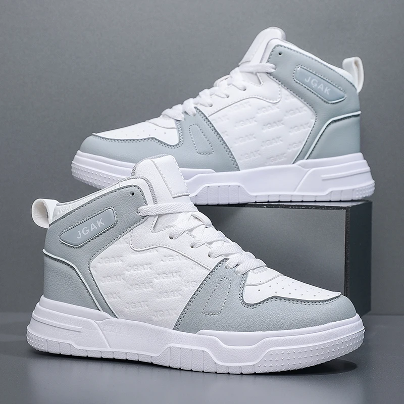 Plus Große Größe 50 51 52 Herren Leder Turnschuhe High Top Ankle Casual Schuhe Sport Flache Skateboard Schuhe Heißer Verkauf Für Dropshipping