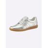 Sneaker CAPRICE, Damen, Gr. 7, silber (silberfarben), Glattleder, sportlich, Schuhe