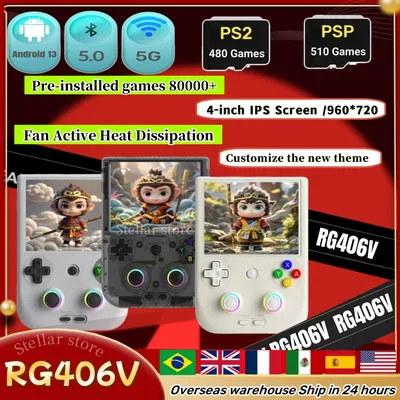 ANBERNIC RG 406V Handheld-Spielekonsole 4" IPS Multi-Touchscreen Android13 RG406V Retro-Videospiele Image