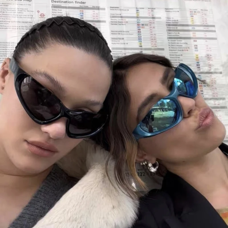 Motorrad Radfahren Steampunk Y2K Sonnenbrille Frauen Männer Marke Design Sport Punk Sonnenbrille Sommer Spiegel Fahren Brille Unisex Image