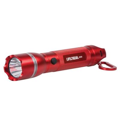 Life+Gear 4W Battery-Powered Non-Rechargeable 300-Lumen Search Light With Emergency Signaling, 1-3/8"h X 1-3/8"w X 7-1/16"d, Red