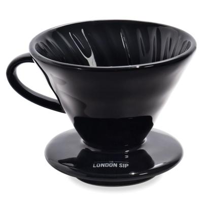 The London Sip 4-Cup Ceramic Coffee Dripper, Black