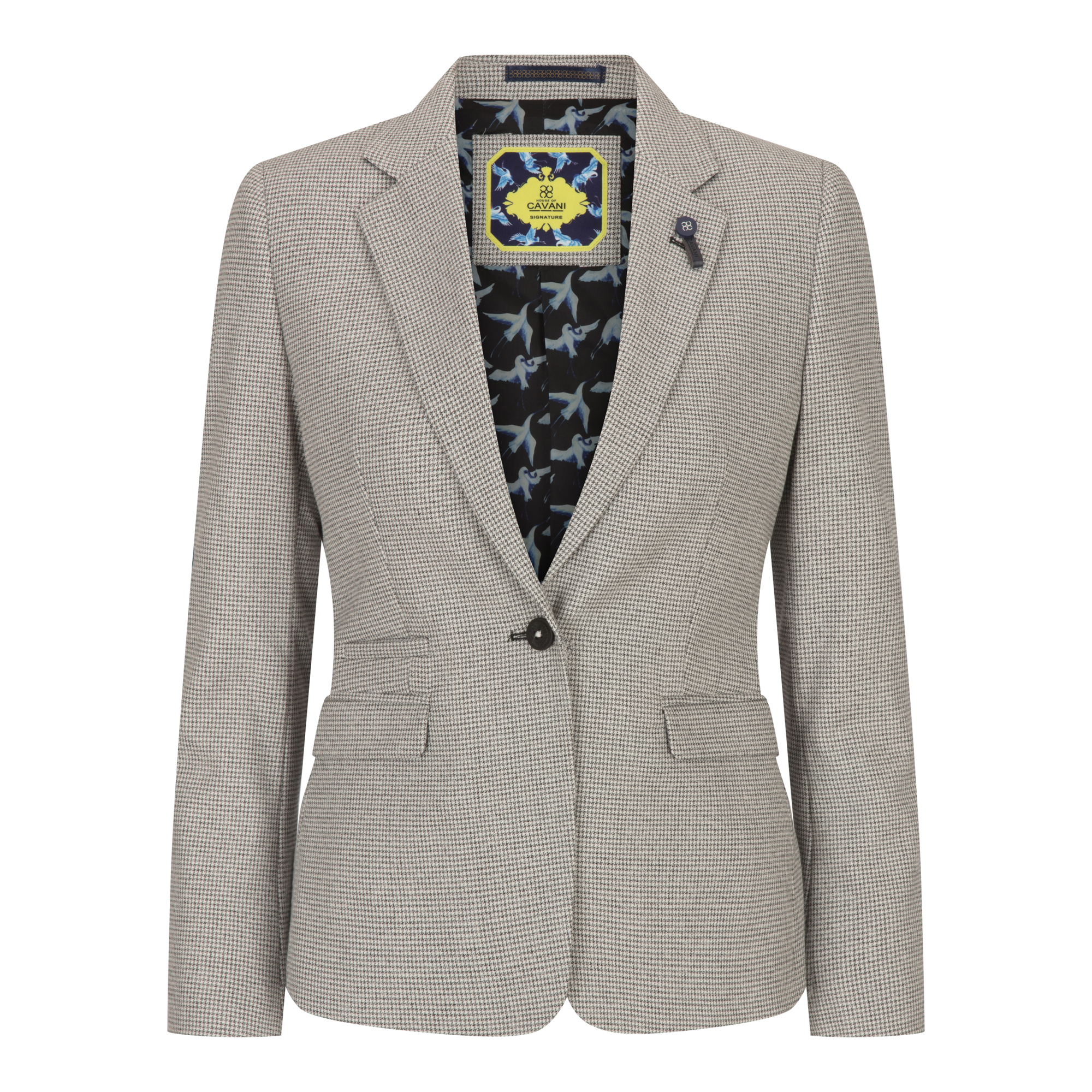 Damen Beiger Tweed Blazer in taillierter Passform aus Wollmischung Image