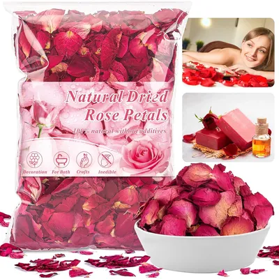 Dried Rose Petals - Real organic dried rose petals for rose bath spa, soap making, wedding confetti
