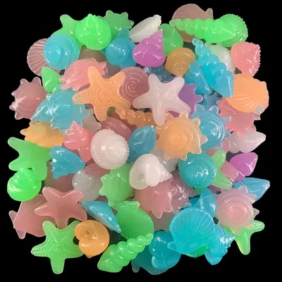 10/50pcs Luminous Glowing Stones Shell Shaped Starfish Shell For Fish Tank Table Walkways Garden