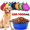 Portable Foldable Dog Bowl Outdoor Camping Travel 2-in-1 Pet Feeding and Drinking Bowl with Mountaineering Buckle Pet Supplies