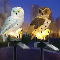Luci a forma di gufo Lampada da terra per prato ad energia solare per esterni Illuminazione paesaggistica impermeabile Via LED Lanterna per animali Cortile Prato Decorazione da giardino