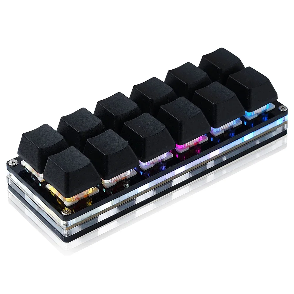 12 tasti Mini gioco Tastiera da gioco meccanica Tastiera con una sola mano Tastiera OSU cablata USB-C Tastiera programmabile sostituibile a caldo