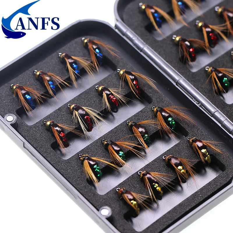 Kit mosche per pesca a mosca Esche artificiali Ninfa Scud Fly Bug Verme Trota Mosche da pesca Insetto Richiamo di pesca Confezione da 4 pezzi / 8 pezzi / 32 pezzi