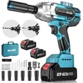 Seesii WH700 Avvitatore a percussione a batteria senza spazzole 1/2 "Coppia massima 650 Nm 3300 giri/min 2x4.0A Chiave a percussione ad alta coppia per attrezzi per auto