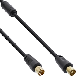 InLine® Antennenkabel Premium, 2x geschirmt, mit Filter, >85dB, schwarz, 7m Image