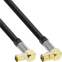 InLine® Premium Antennenkabel gewinkelt, 4x geschirmt, >110dB, schwarz, 10m Image