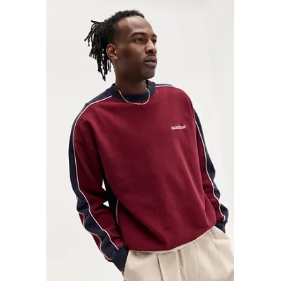 iets frans. Octavius Red Navy Sweatshirt - Maroon XS at Urban Outfitters
