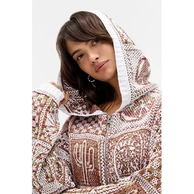 BDG Celestial Tile Festival Hoodie - Brown S at Urban Outfitters
