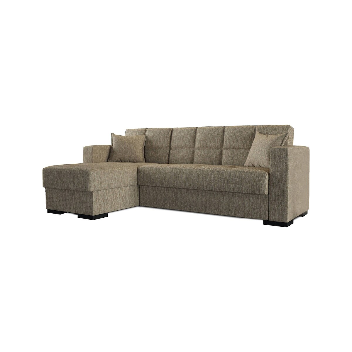 Dmora Schlafsofa Fernando, Eckschlafsofa mit umkehrbarer Halbinsel, 230x150h81 cm, Beige Image