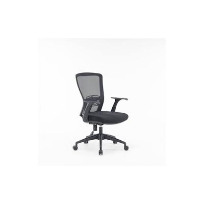 Dmora Bürostuhl Devonport, Mesh-Arbeitsstuhl mit Armlehnen, Ergonomischer Bürositz, 60x64h98/108 cm, Schwarz Image