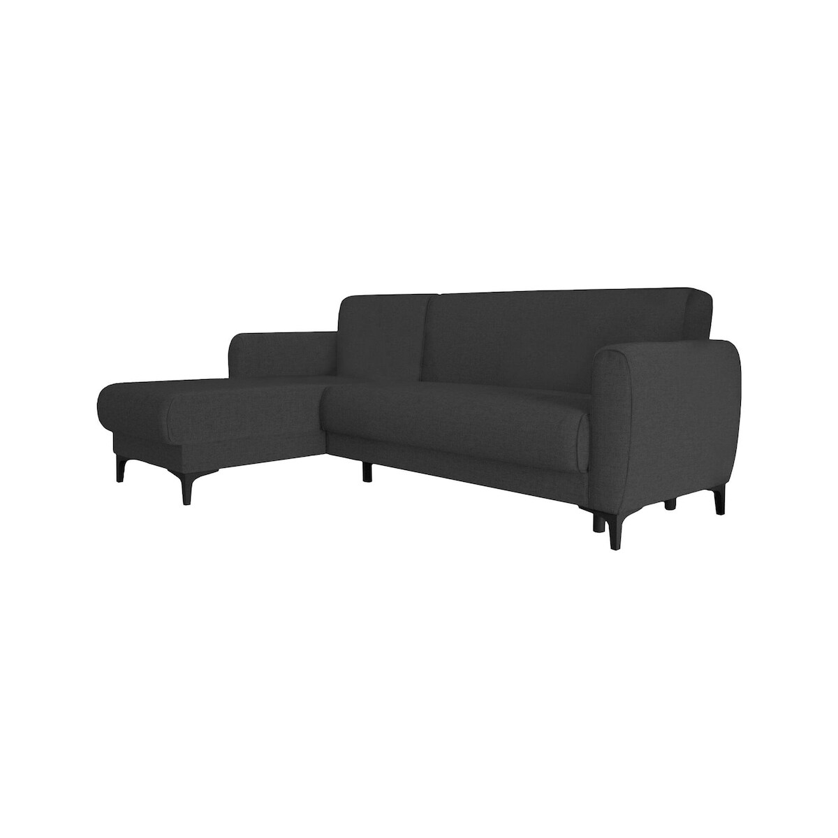 Dmora Schlafsofa Angel, Eckschlafsofa mit umkehrbarer Halbinsel, modernes Sofa mit Stauraum, Chaiselongue und 3 Kissen, 230x153h85 cm, Anthrazit Image