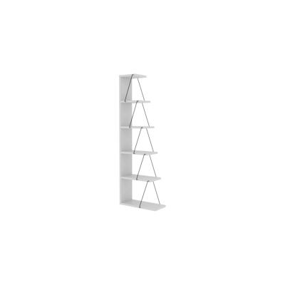 Dmora Bücherregal Dpallanc, Büroregal, Mobiler Buchhalter, Bücherbrett, 50x22h150 cm, Weiß und Schwarz Image