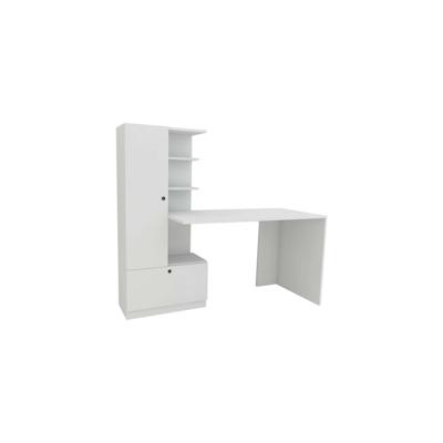 Dmora Schreibtisch Dfrabott, Mehrzweckschreibtisch, Bürotisch für PC, Eckschreibtisch, 150x62h140 cm, Weiß Image